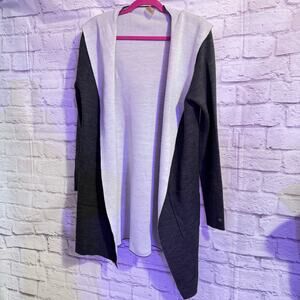 CALA GREY SWEAT TYPE JACKET/CARDIGAN WITH HOOD SZ L